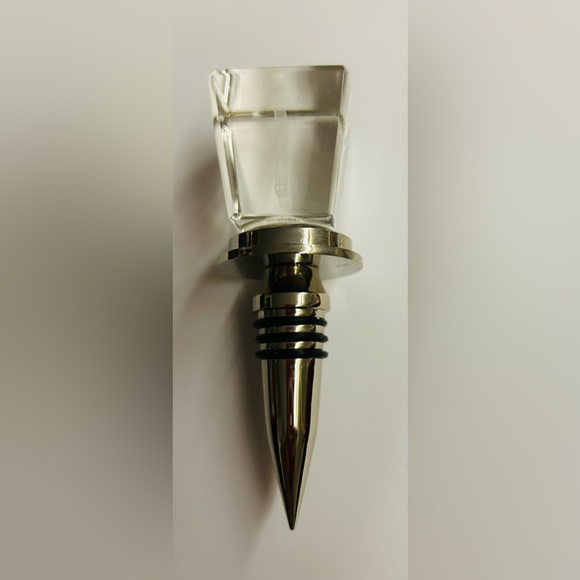 New R Glass and Metal Bottle Stopper 4 3/4" Long 1 1/4" Wide - Picture 5 of 9